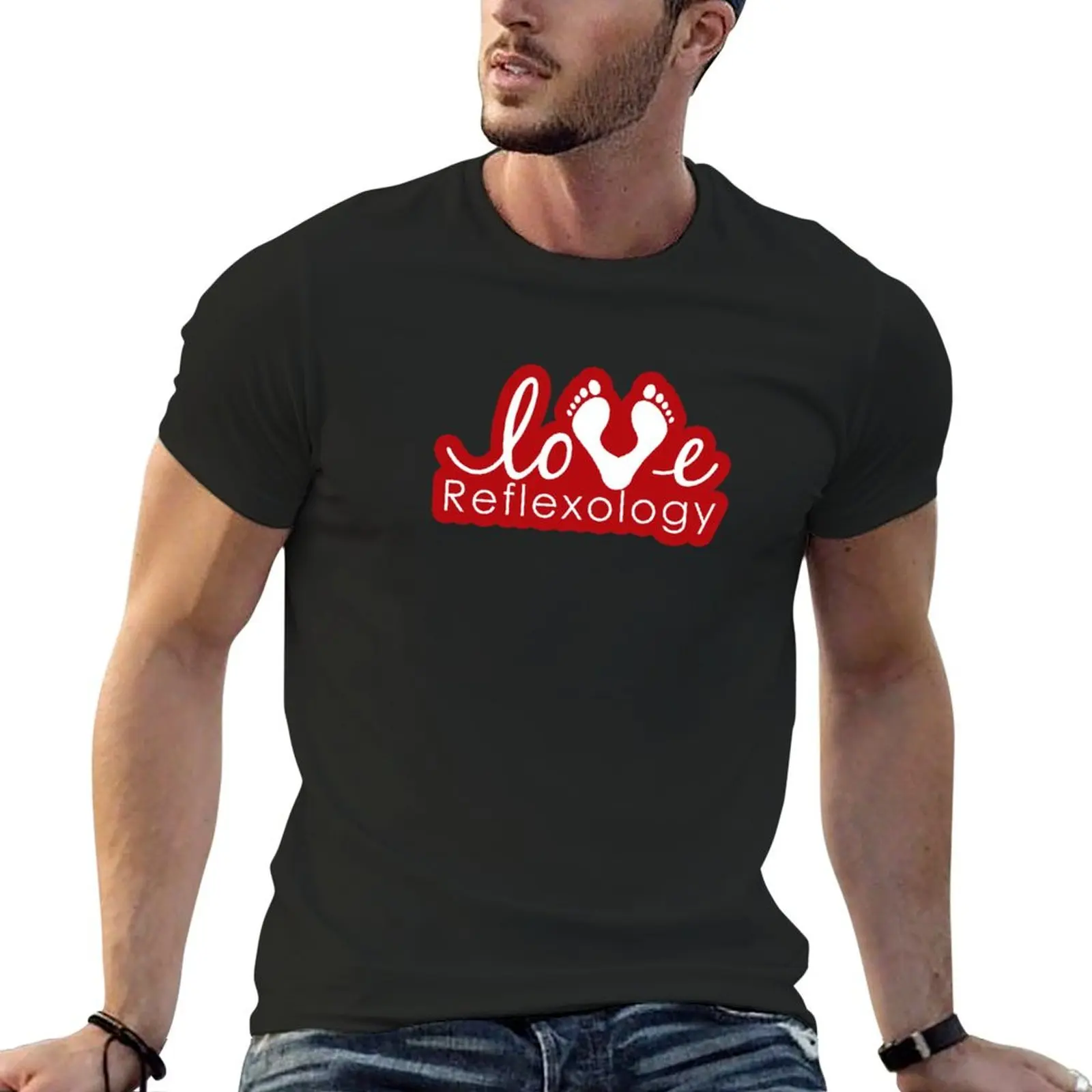 

Love Reflexology (red outline) T-Shirt shirts graphic tee cute tops tees oversizeds mens graphic t-shirts funny
