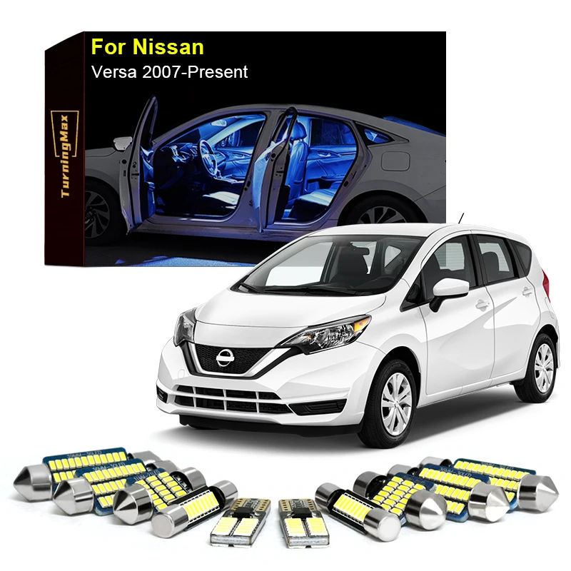 Canbus Interior Lighting LED Bulbs Kit Package For Nissan Versa Note 2007-Now Map Trunk Dome Lights Indoor Lamps Car Accessories