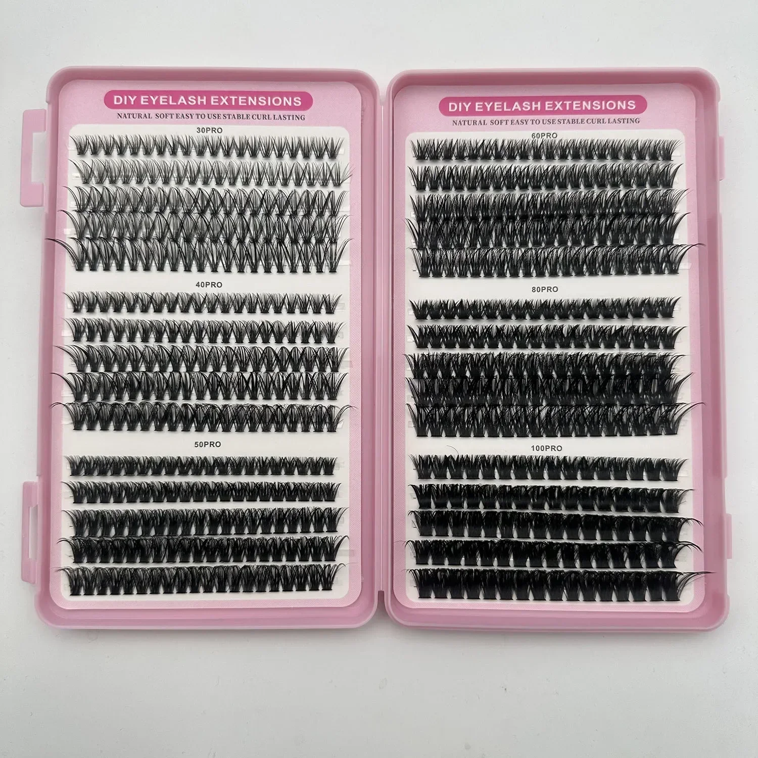 Einzelne Wimpernbüschel, DIY-Wimpernverlängerungs-Set, D-Curl-Wimpernbüschel, Wimpernverlängerung, geeignet für Anfänger. – Detail 8