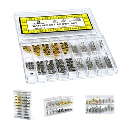 New 170PC Mixed Watch Stem And Crown Repair Parts Assortment Spare Parts Box Set