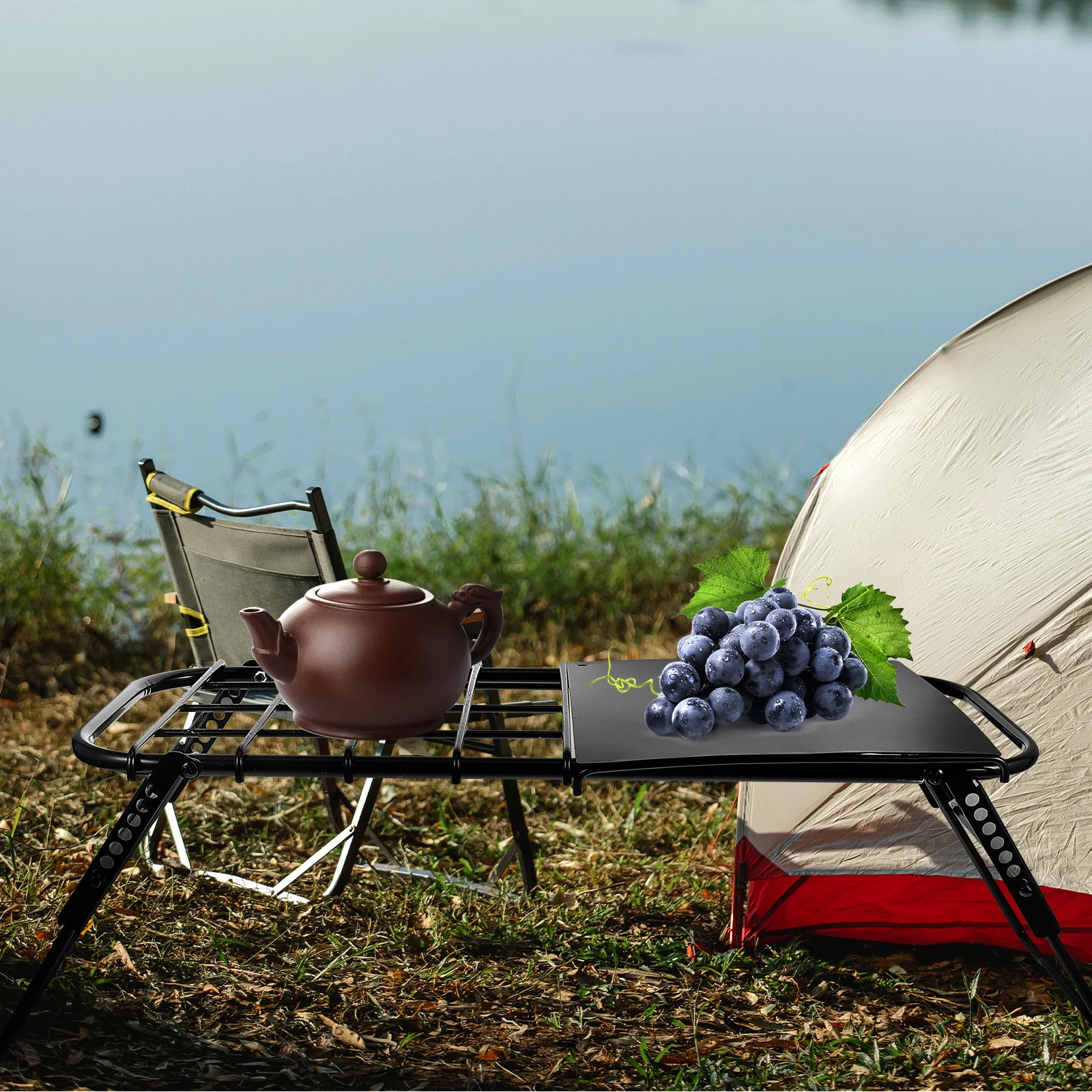 

1pcs Telescopic Folding Portable Camping Foldable Lightweight Outdoor Table for Picnic Hiking Fishing Durable Metal for Camping