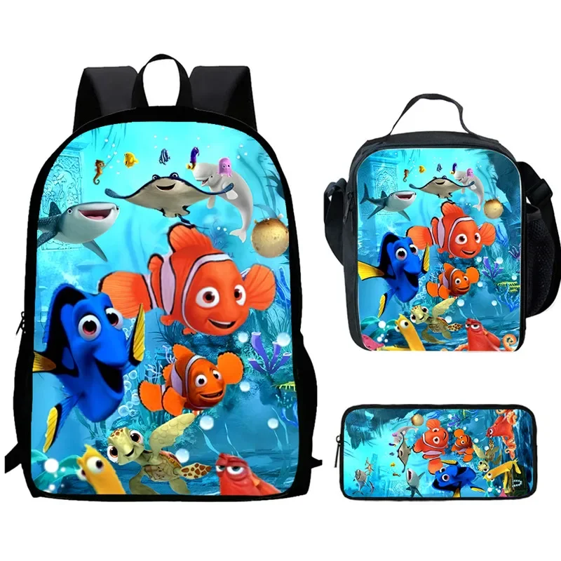 

Детский школьный рюкзак Nemo с героями мультфильмов и сумками для обеда, сумки-карандаши для детей 4–9, легкие школьные сумки для мальчиков и девочек