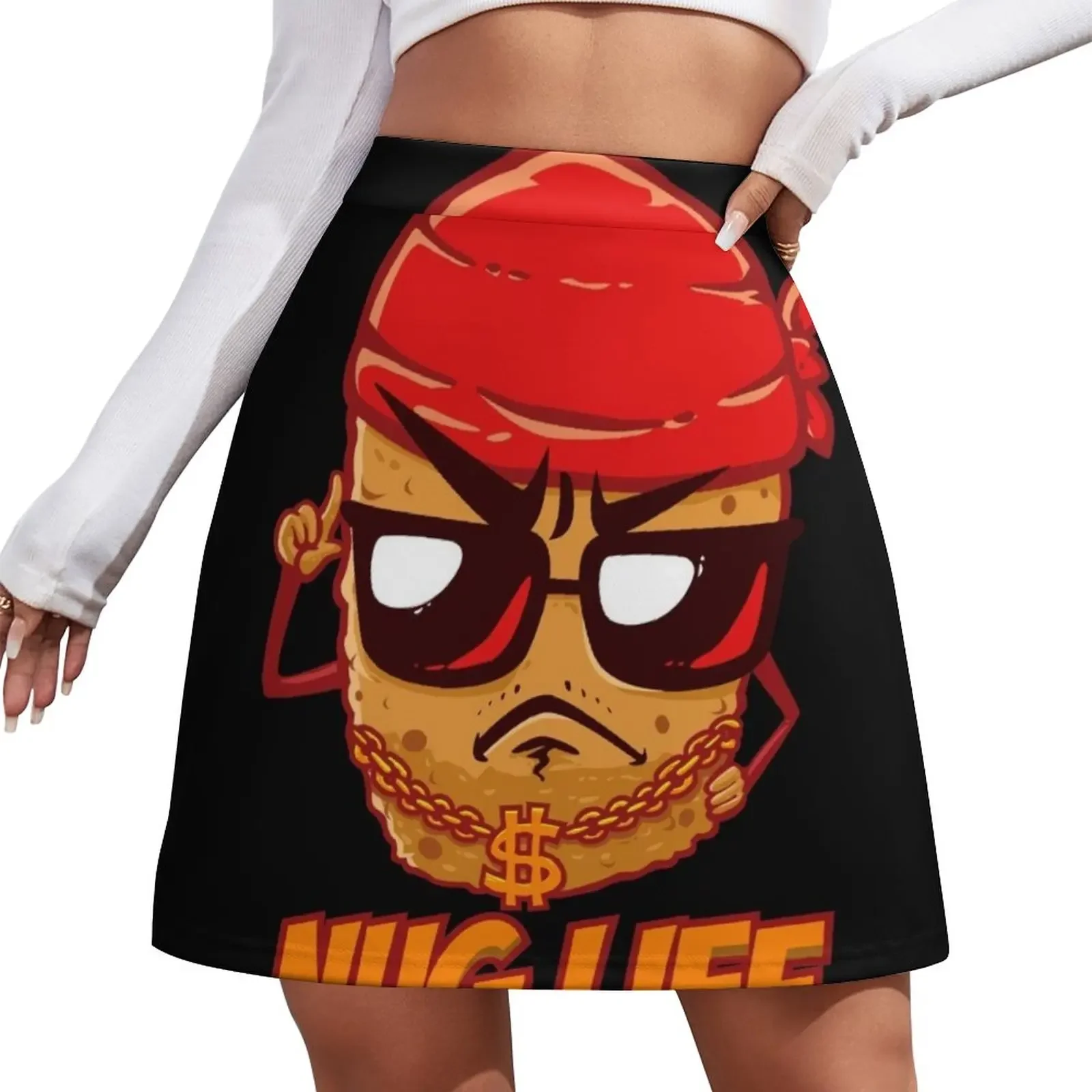 

Funny Chicken Nugget Nug Life Junk Food Nuggets Mini Skirt Skirt satin womans clothing Evening dresses