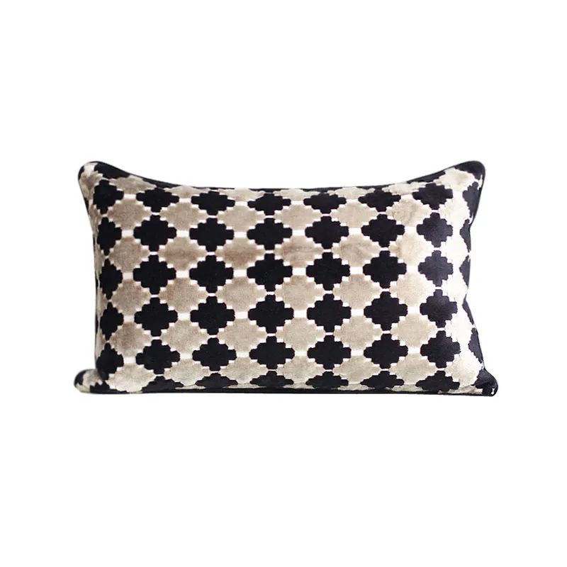 DAVINRICH Maximalism Style Italian Retro Floral Geometry Cushion Covers Super Soft Velvet Decorative Pillow Case Luxury Coussin