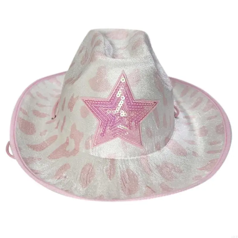 Sequins Cowboy Hat Cow Print Pink Cowgirl Hat 23