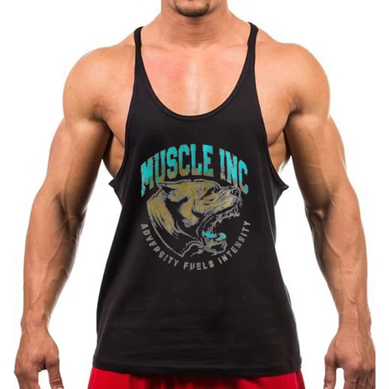 Power-Driven Muscle- Focused Herren-Fitness-Tanktop aus Baumwolle – atmungsaktive, ärmellose Stringer-Weste für Bodybuilding, intensives Training