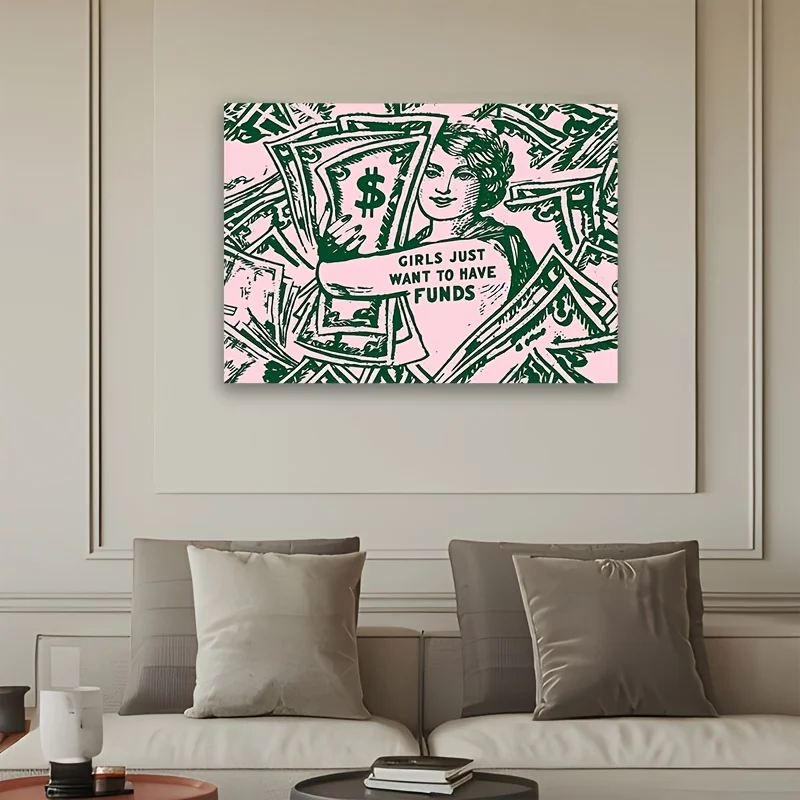 Vintage Pop Art Money Tapestry Wall Hanging Boho Aesthetic Decor Art Print Large Size 150x300cm