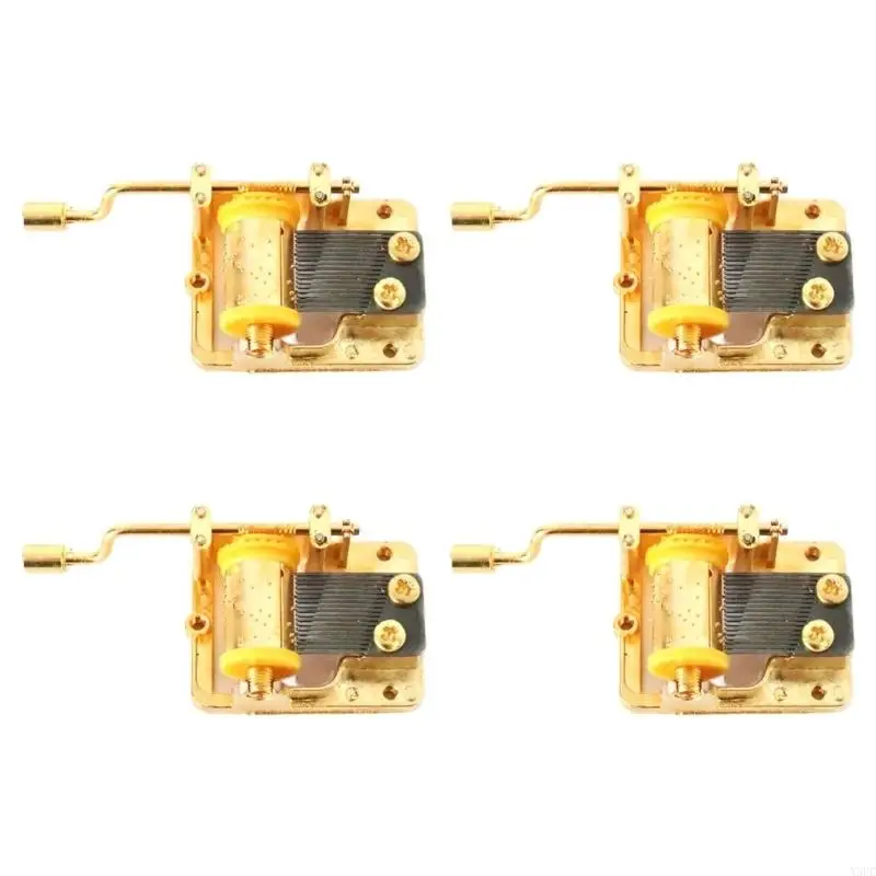 4pcs Hand Crank Music Box Mechanism Replacement Parts for DIY Crafting Repair Musical Movement Classical Piano Melodies X3UC