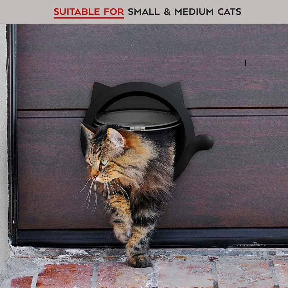 

Внутренняя дверь для кошек с управляемым направлением, свободный вход и выход для домашних животных, ворота для домашних животных, 4-сторонняя магнитная система блокировки, товары для домашних животных