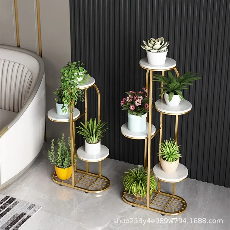 رف غرفة المعيشة من الأرض إلى السقف بكرة متحركة شرفة خفيفة فاخرة #5