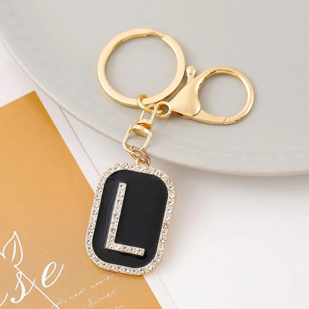 Alphabet Keychain A-z Rhinestone Letter Keychain Set Zinc Alloy Alphabet Keyring Collection Sparkling Charms for Handbags