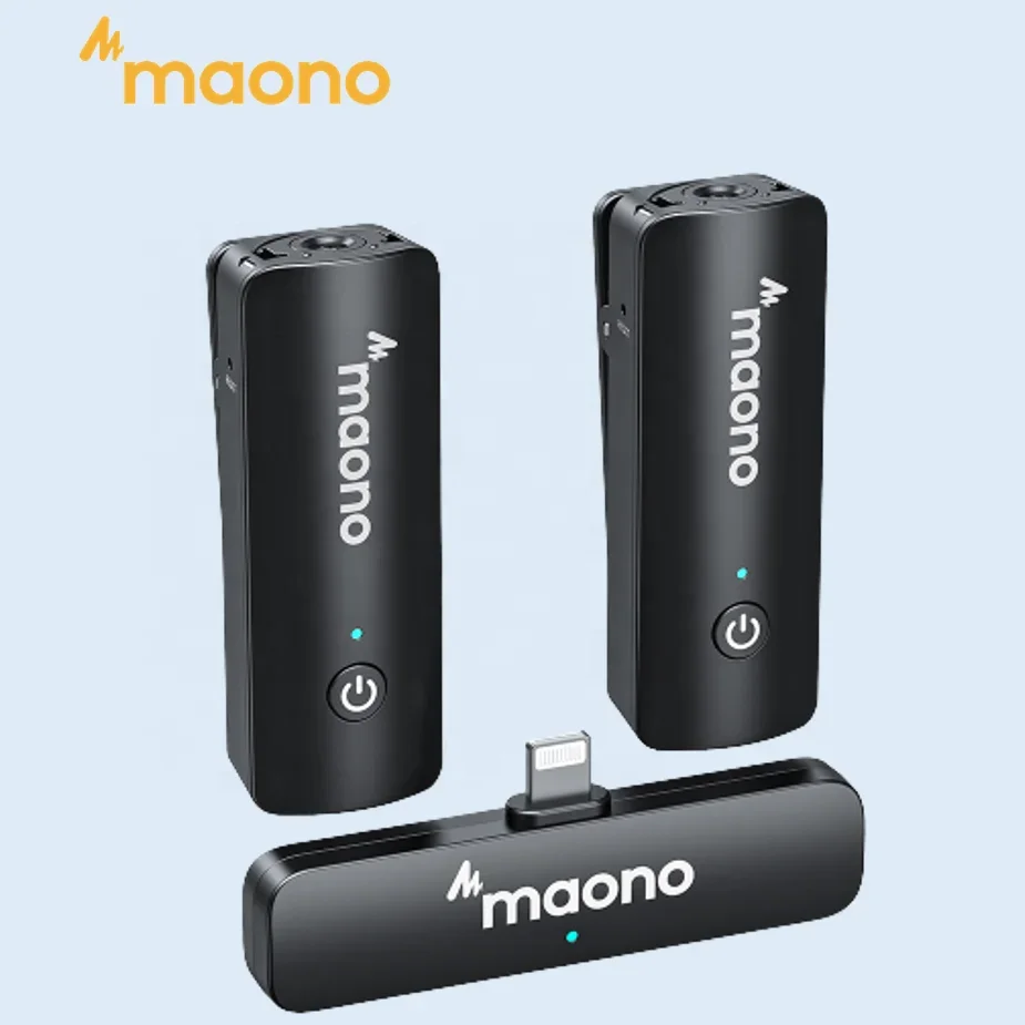 

New MAONO MFi Wireless Lavalier Microphone 2.4G Type C Lightning iPhone Mic for Vlog Interview TikTok Podcast Wireless Micropho