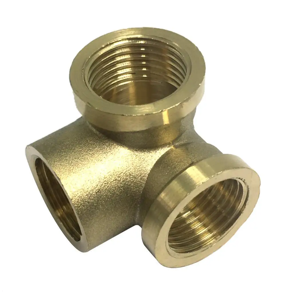 1/2 inch Brass Hose Fitting Tee, Elbow Adapter Connector for Angle Valve Hose, Bath Shower Arm, Toilet Bidet Sprayer Faucet