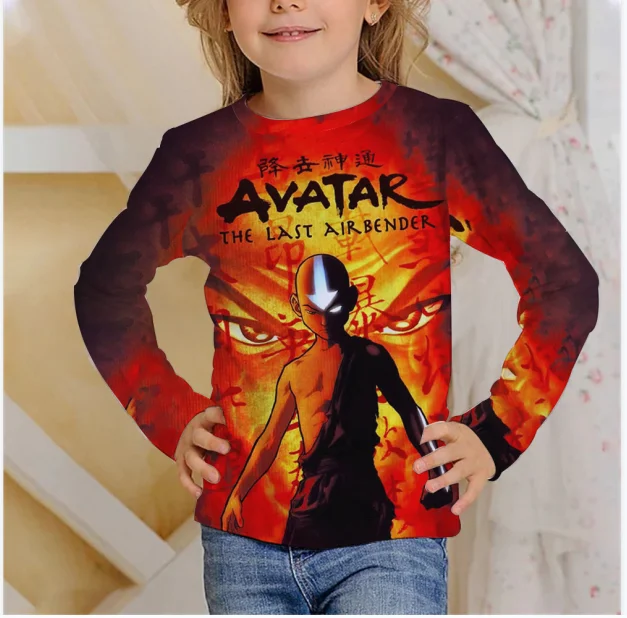 Long T Shirts Anime Avatar The Last Airbender 3D Print Kids T Shirt Fashion Casual Cartoons T-shirt Boy Girl Children\'s Clothes