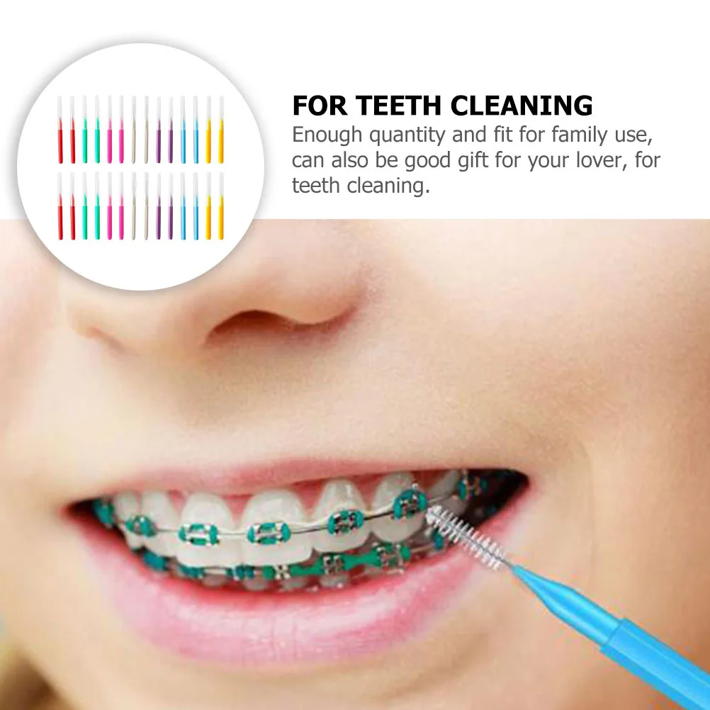 

70Pcs Durable Interdental Brushes Professional Teeth Cleaners Portable Oral Care Supplies for Fresh Breath and Healthy Gums