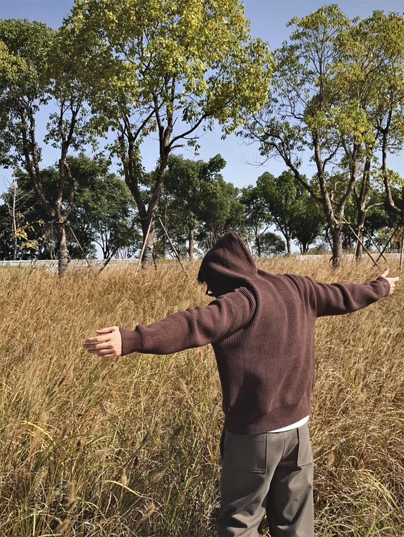 

Мужская толстовка свободного кроя на молнии, повседневная, с двусторонней застежкой, в стиле ретро, весна-осень