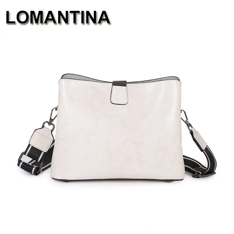 

Lomantina Women Genuine Oil Wax Cow Leather Bags Female Luxury Bucket Handbags Lady Casual Shoulder Crossbody Messenger Purses