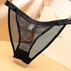 Charming Transparent Mesh Women Underwear Ultra-thin Female Hollow Out Briefs Low Waist Cotton Crotch Panties