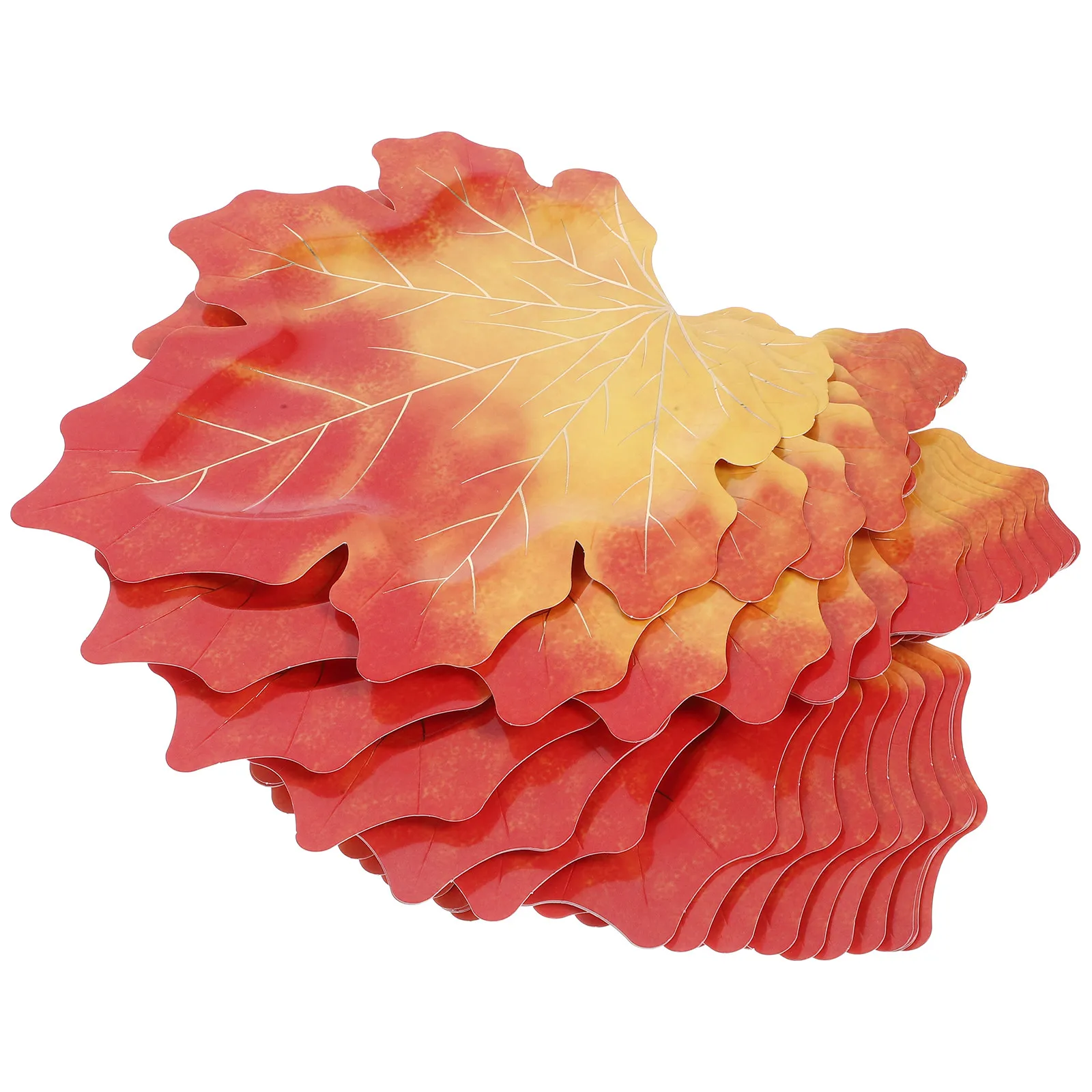 20Pcs Maple Leaf Paper Plates Thanksgiving Party Cake Plate Multi-Function Disposable Plates for Salad Skewers Candies Family