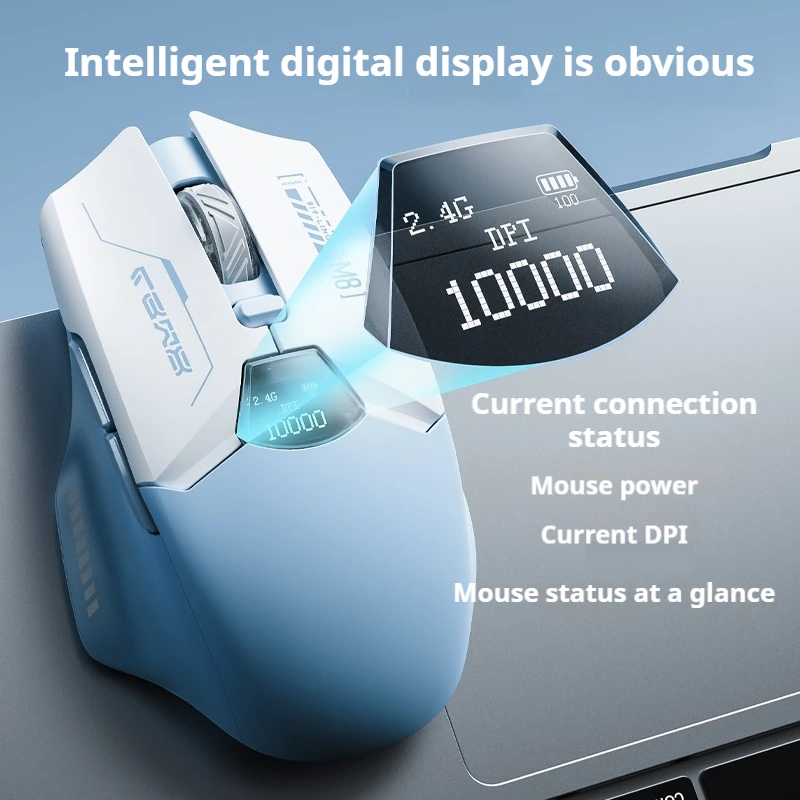 M8 Gaming Wireless Mouse 10000dpipaw3325 Sensor Screen Display Charging Lightweight Design Tablet Laptop Office Gaming Mouse