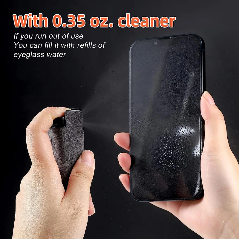 2 in 1 Microfiber Screen Cleaner Spray Bottle Mobile Phone Tablet Computer Microfiber Cloth Cleaning Wipes For iPhone Samsung Mi image 2
