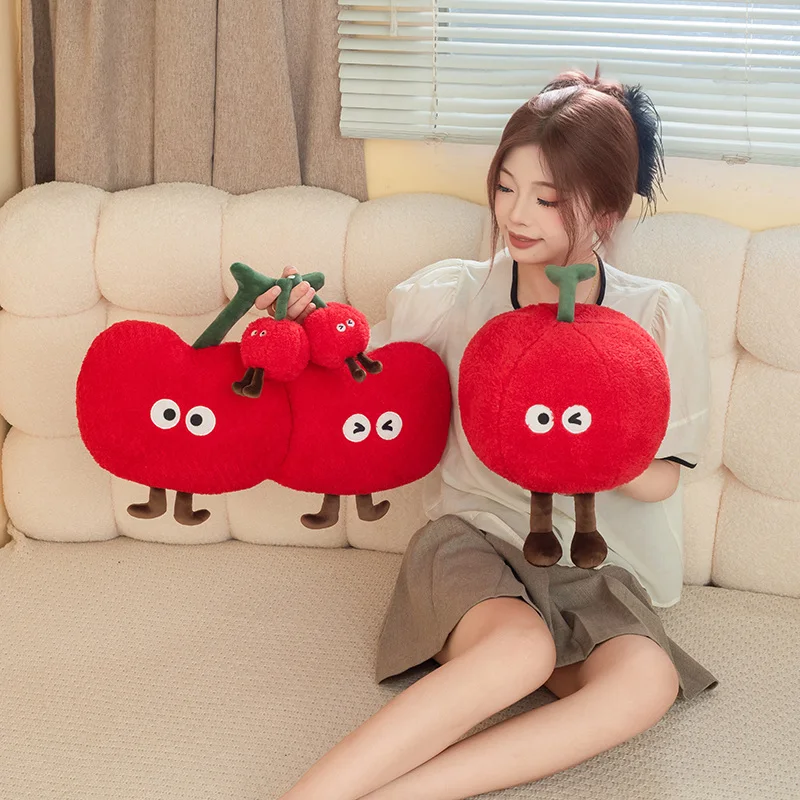 12/30/55CM Kawaii Cherry giocattoli di peluche bel cuscino di frutta farcito morbido cuscino del divano decorazioni per la casa