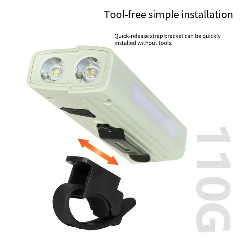 ضوء الدراجة المغناطيسي سريع التحرير - IPX6 مقاوم للماء RGB ضوء الدورة الأمامية لركوب الدراجات الليلية على الطرق