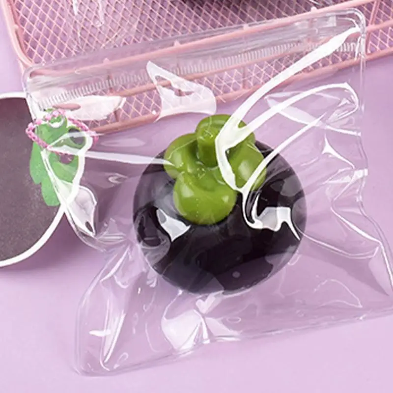 Fidget squeeze brinquedos bonito simulação mangostão macio pitada brinquedos fruta pitada alegria lento subindo mangostão espremendo brinquedo para casa