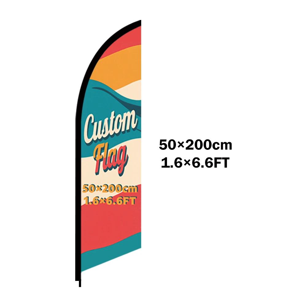 Custom Feather Flag ธงชายหาดโพลีเอสเตอร์สี่ขนาดใดๆขนาดโลโก้สีบริษัทโฆษณายี่ห้อ Shop Publicize