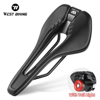 WEST BIKING MTB Road Bike Saddle Ultralight Breathable Seat Hollow Ergonomic Cr-mo Seat Rail Bicycle Saddle With Tail Light