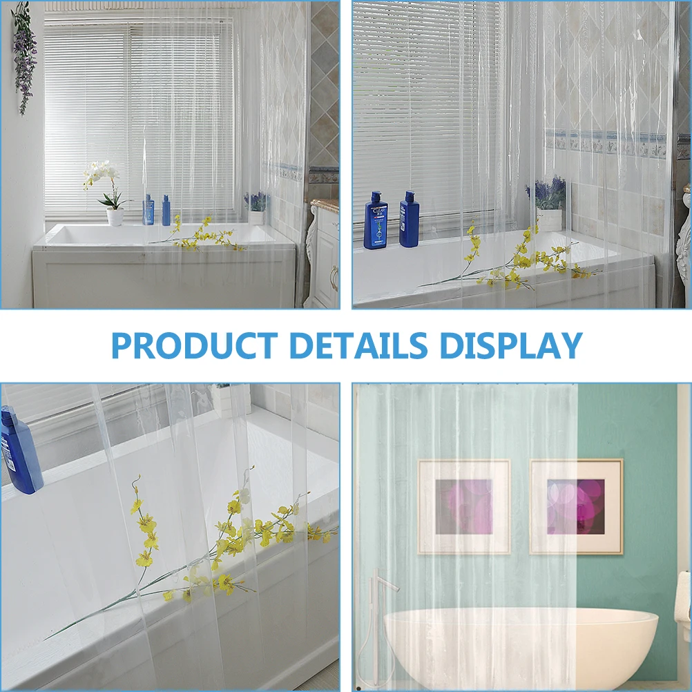 

Waterproof Shower Curtain Bath Liner Clear PEVA Material Bathroom Supply Transparent Curtains Hanging Decor Hotel Style Dry