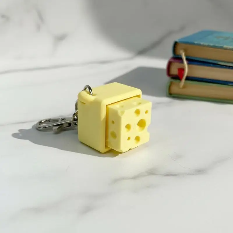 Funny Cheese Keyboard Keychain – Pressable Click Button Fidget Gadget, Whimsical Gift for Adults & Teens