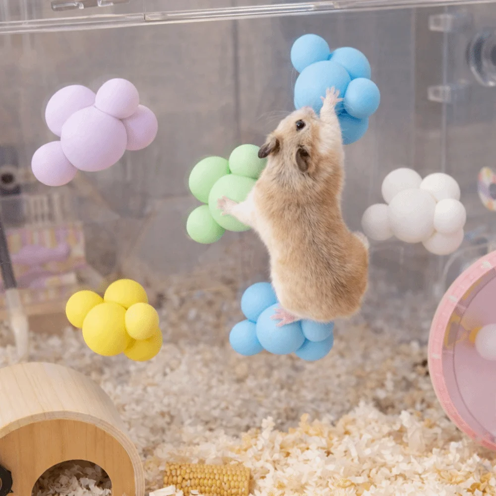 12-teiliges Set Wolkenförmige Hamster-Kletterplattformen Bunte Mini-Hamsterleitern Bissfeste Käfigdekoration