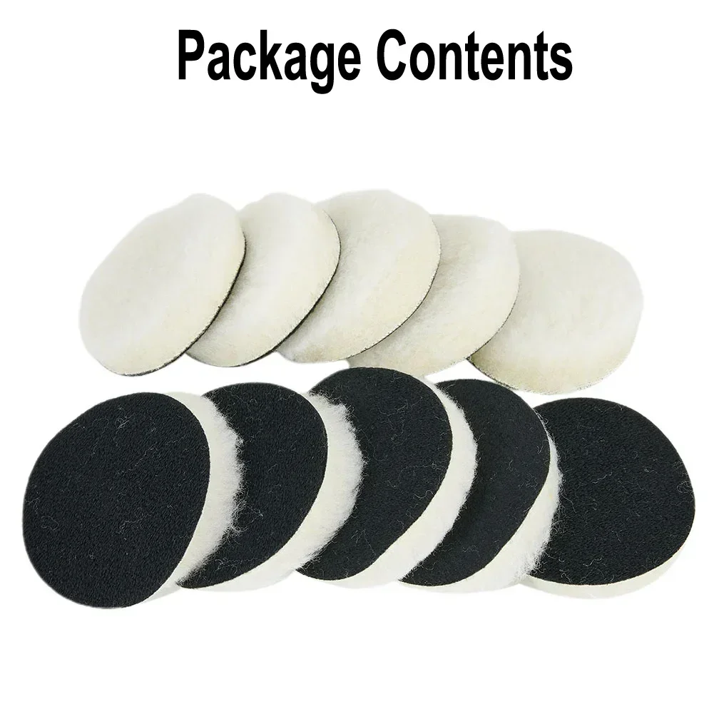 Buffing Polishing Pads Car Polisher Detailing Cleaning Care Accessory Buffer Set Woolen Pack 10pcs 3Inch Useful