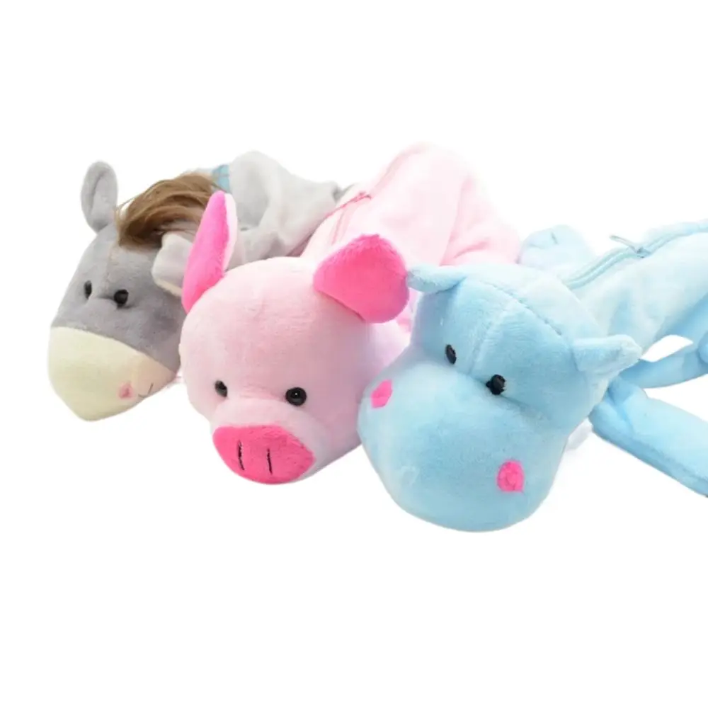 Cartoon School Supplies Pen Pouch Creative Student Animal Pencil Case Plush Pencil Bags Stationery Bag Cosmetic Bag