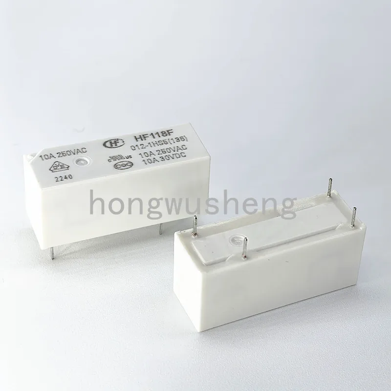 100% New 2pcs  HF118F-012-1HS5  DC12V  relay  10A  4pins