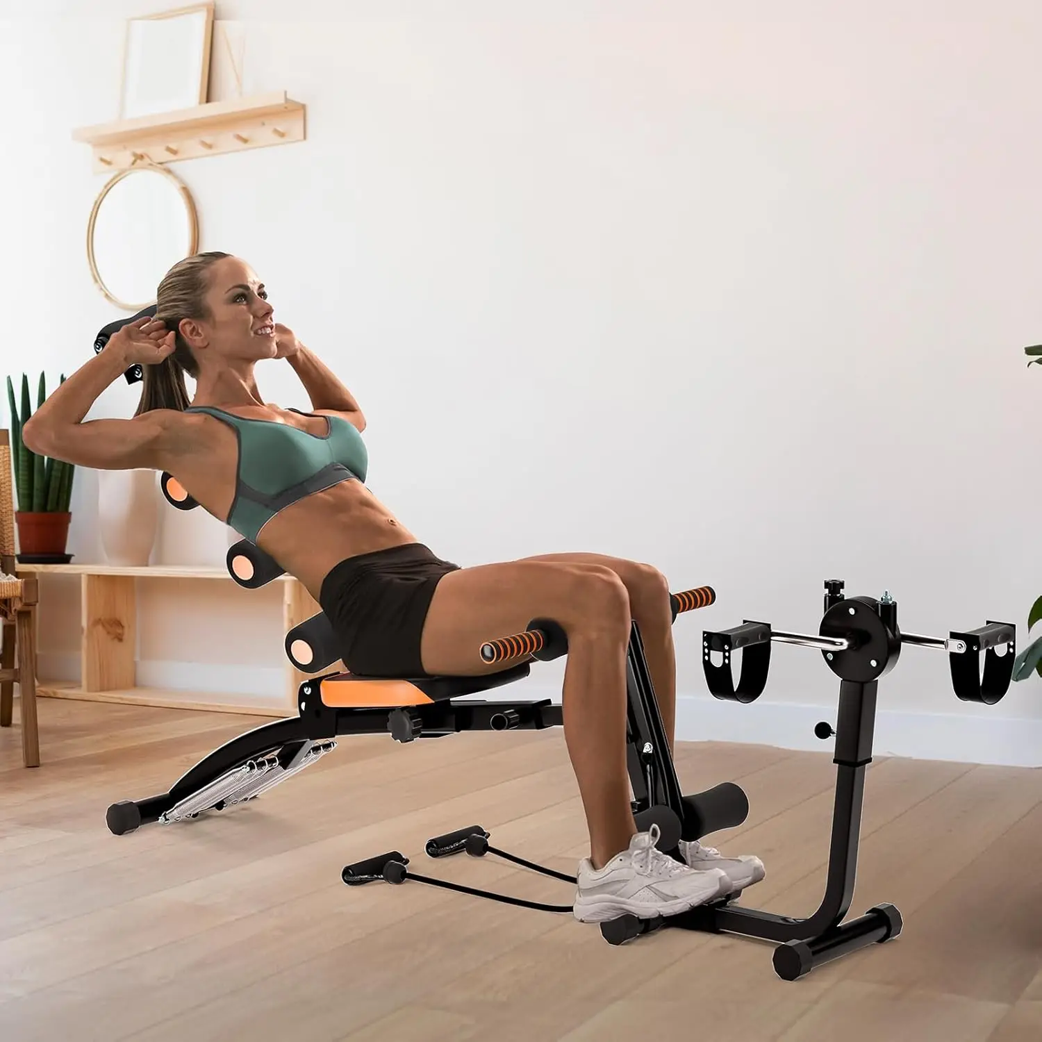 جهاز تمرين Ab Workout، جهاز Ab Crunch قابل للتعديل، معدات تمارين Ab لتمارين الجسم بالكامل في صالة الألعاب الرياضية المنزلية