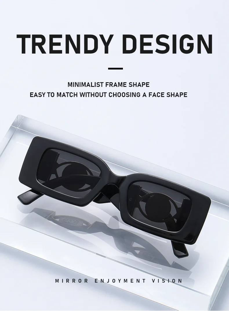 Neue Quadratische Kleine Rahmen Sonnenbrille Für Frauen Straße Fotografie Gläser Fashion Square Moderne Sonnenbrille JH3033 – Detail 3