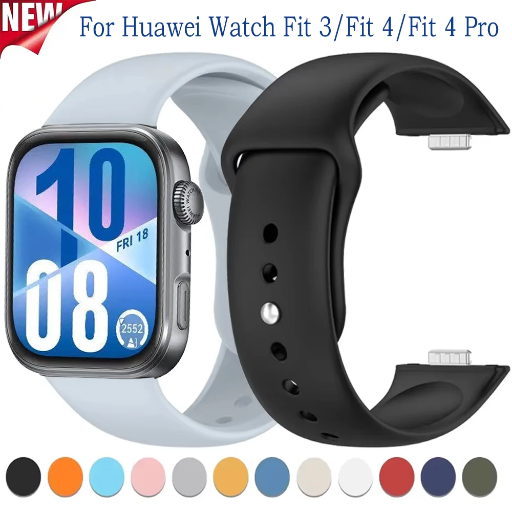 Silicone Strap for Huawei Watch Fit 4/Fit 3 Soft Durable Comfortable Breathable Wristband for Huawei Watch Fit 4 pro Accessories