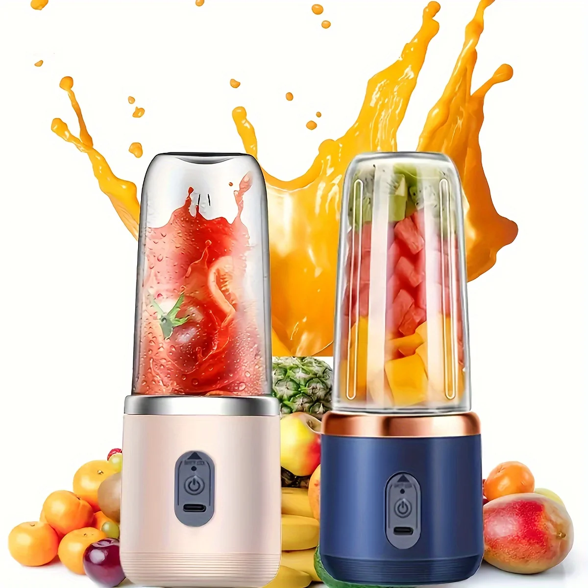 1PC new portable juicer with 2 cups, USB charging mini blender, fresh juicing cup and personal size smoothie blender.