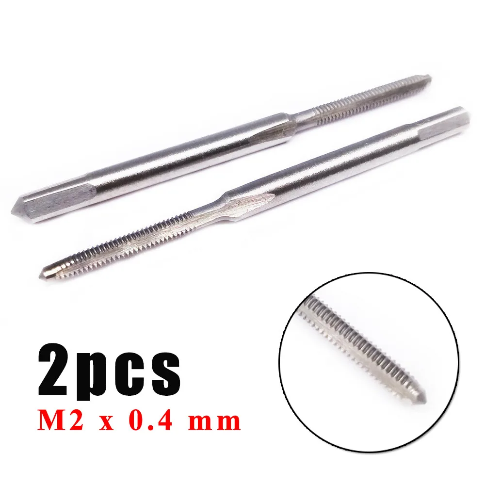 HSS M2 X 0.4 Mm Metric Taper And for tap Set, Right Hand Thread, 45mm Total Length, High Steel For Metalworking (2 Pack)