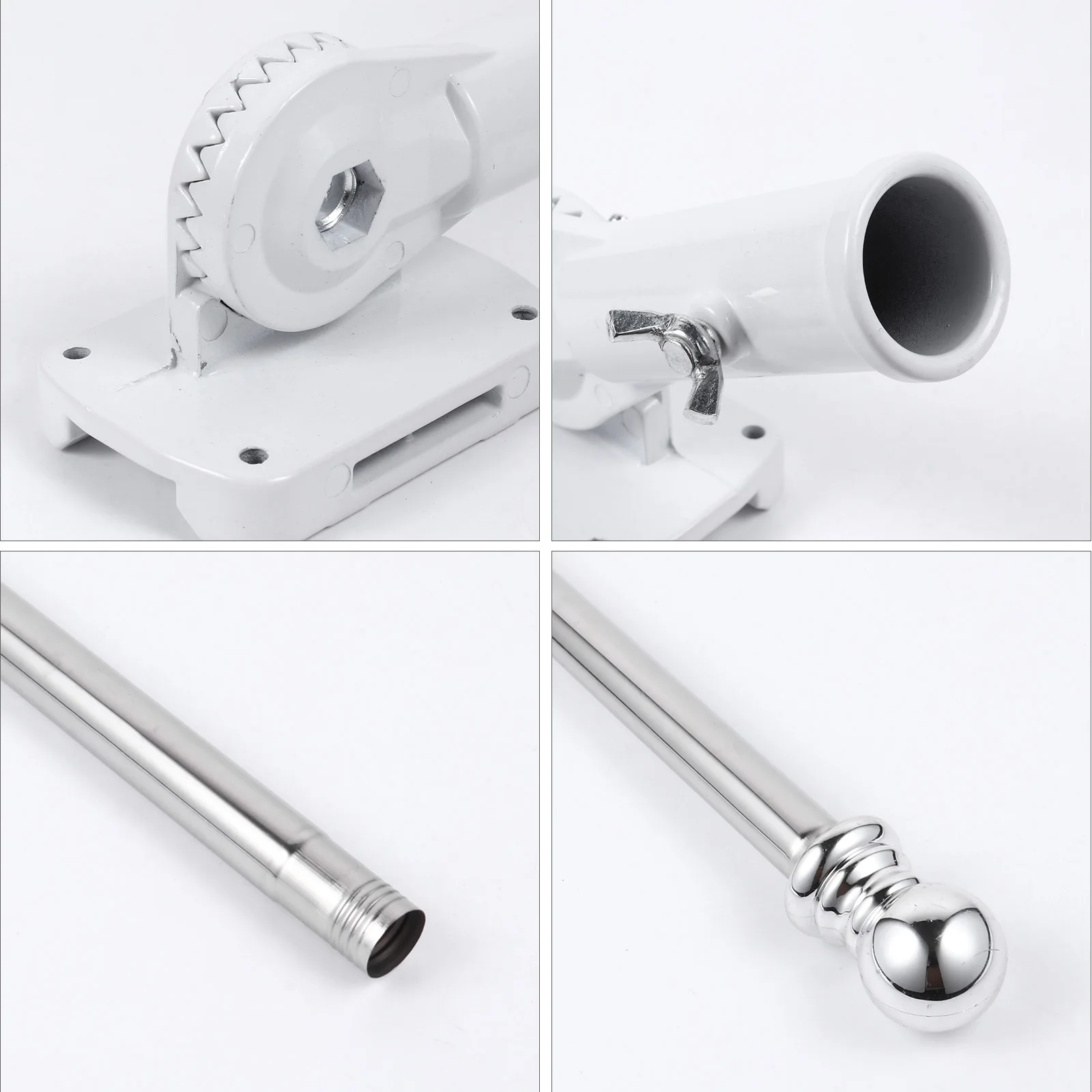 

Flagpole Set Wall Kit Rotating Stainless Steel and Stand Alloy Bracket with Holder