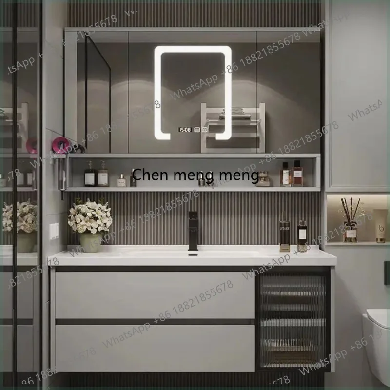 

Storage Toilet Bathroom Cabinet Organizer Mirror Wall Accessories Display Partitions Cupboard Luxury Gabinete Trendy Furniture