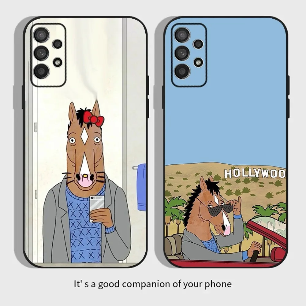 Cartoon B-BoJack H-Horseman Phone Case For Samsung Galaxy A13,A21s,A22,A31,A32,A52,A53,A71,A80,A91 Soft Black Cover