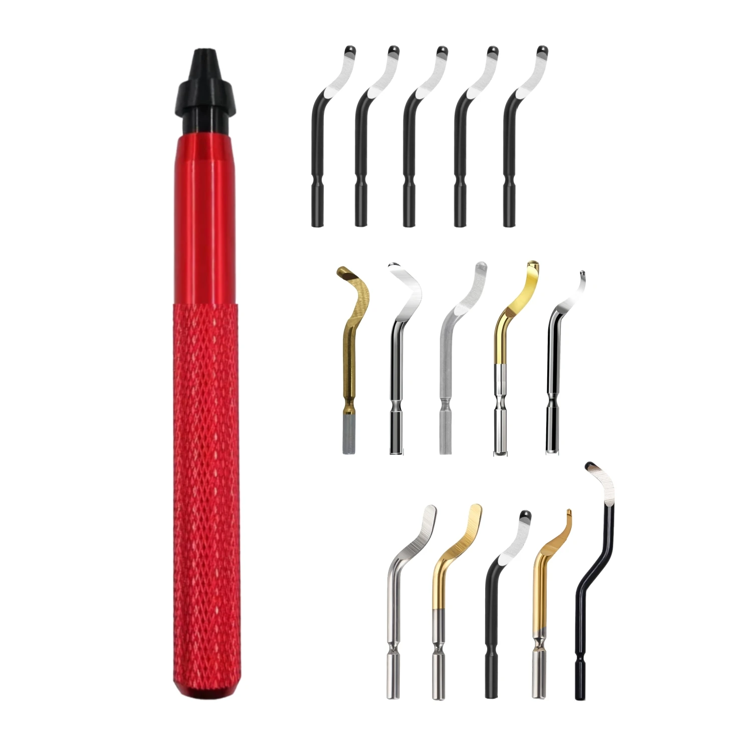 

Набор для снятия заусенцев RB1200 с 20 смешанными лезвиями, ручной инструмент для удаления заусенцев с металлической ручкой для дерева, пластика, алюминия, меди и стали