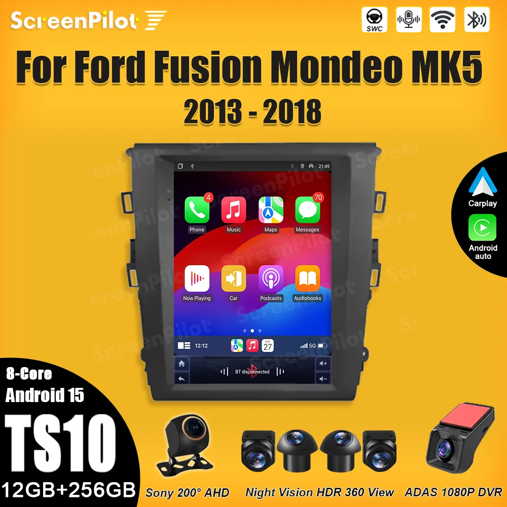 9,7-дюймовый Android для Ford Fusion Mondeo MK5 2013-2018 Мультимедийный видеоплеер Стерео головное устройство Зеркальное звено Сенсорный экран DSP