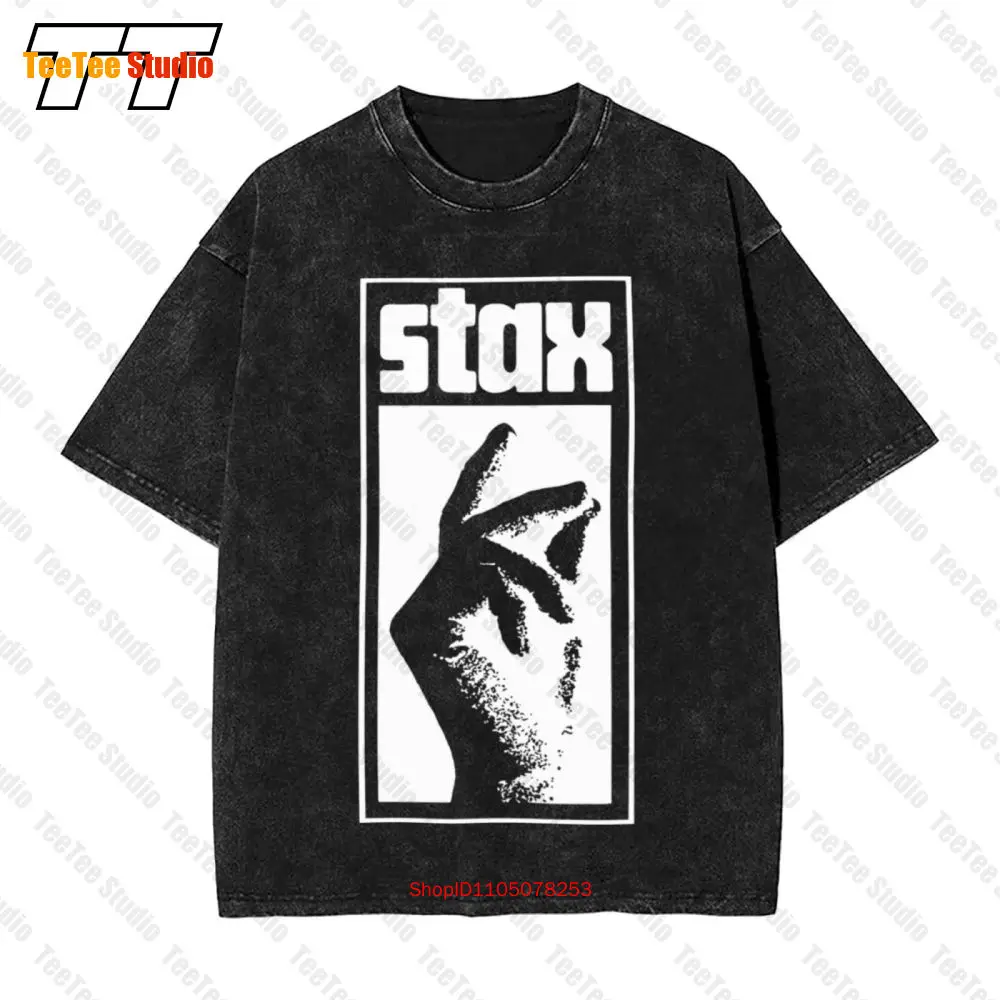 Stax Hand Logo Soul Funk Breaks Motown Label Records Vintage camiseta de gran tamaño 0YF5