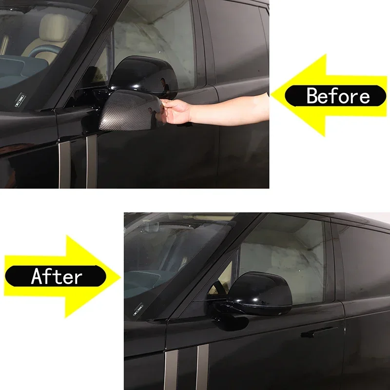 ABS Carbon Fiber For Land Rover Range Rover Sport Vogue L460 2023+ Car Exterior Rear View Mirror Cover Sticker Car Accessories
