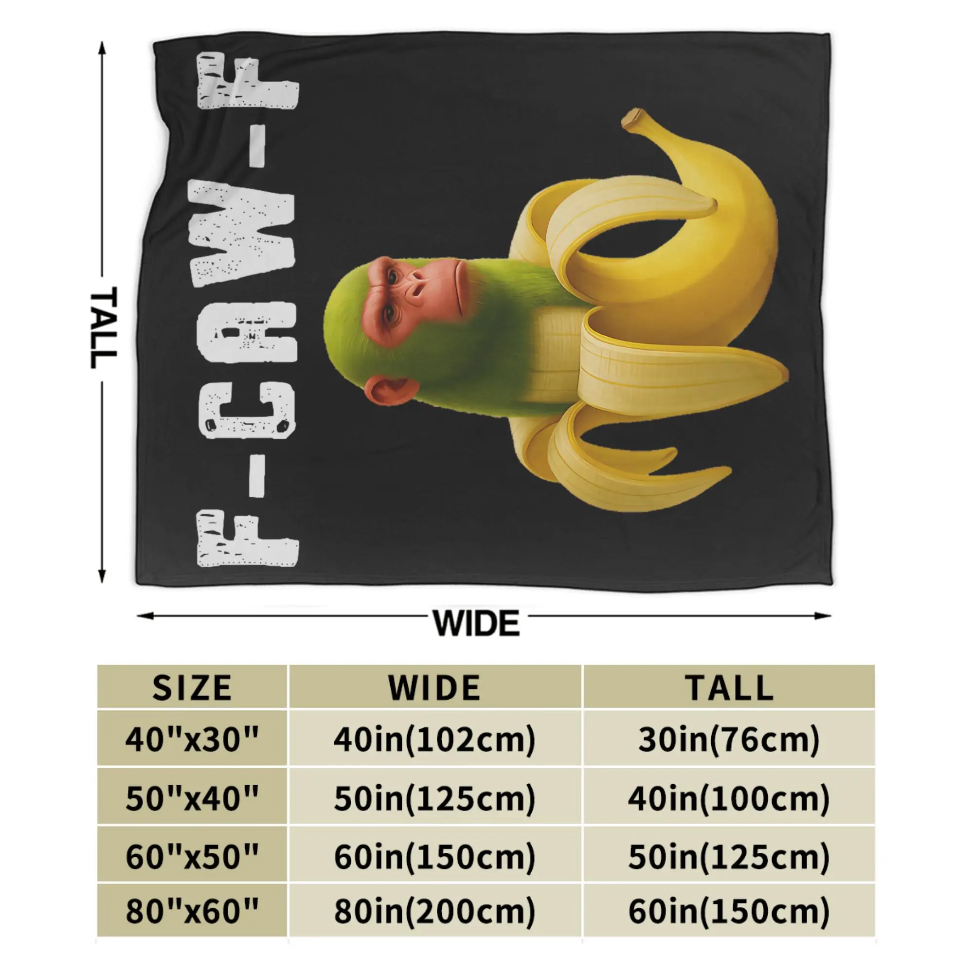 بطانية ناعمة دافئة F-Caw-F الشمبانزي Bananini الإيطالية Brainrot هالوين رمي بطانية الفانيلا المفرش لغطاء سرير أريكة
