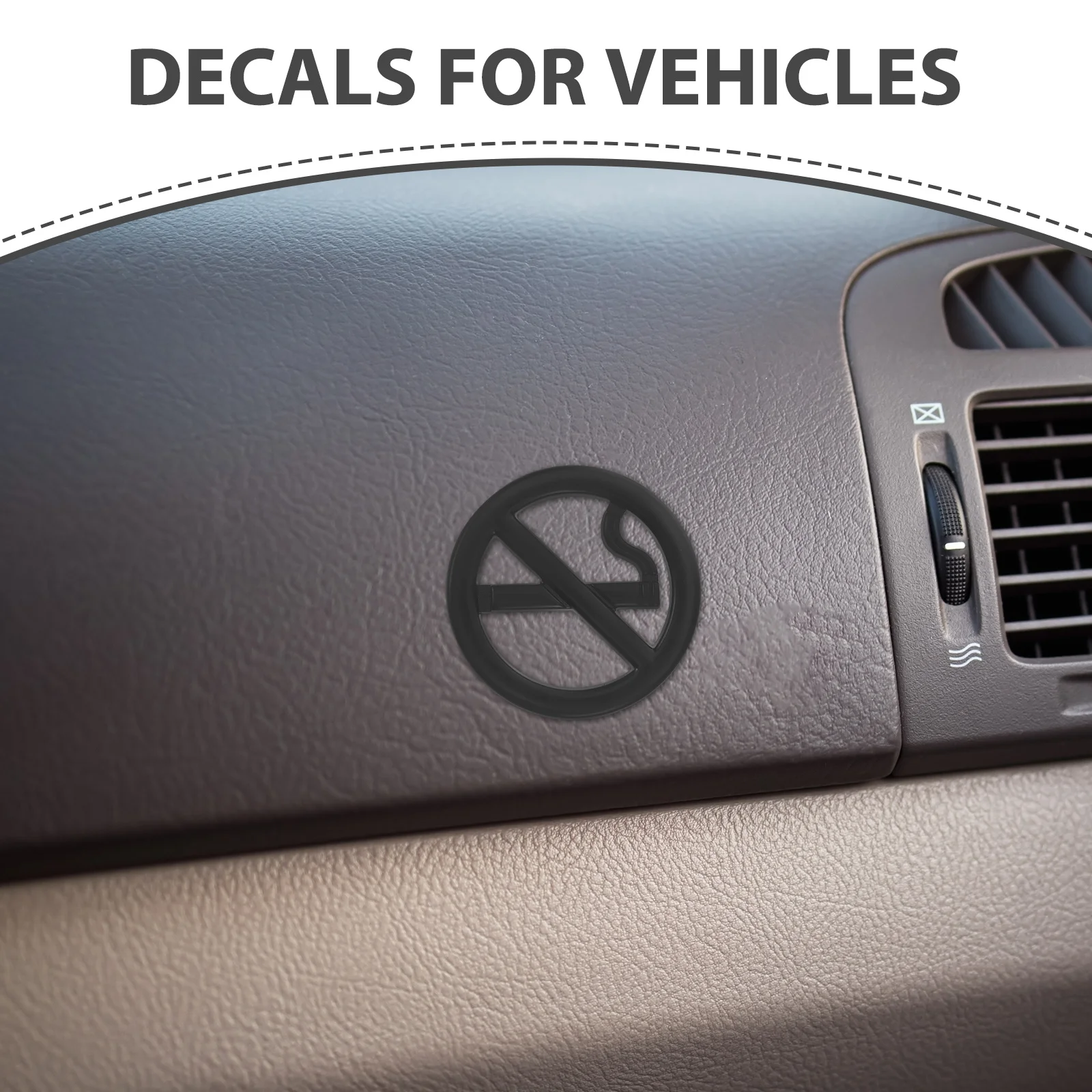 No Smoking Metallschild, 3D-Design, langlebige Aufkleber für Fahrzeuge, selbstklebende No Smoking-Aufkleber für Fahrzeuge